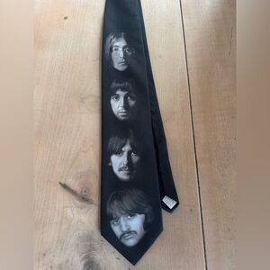 Ralph Marlin The Beatles Black Tie with Iconic Faces